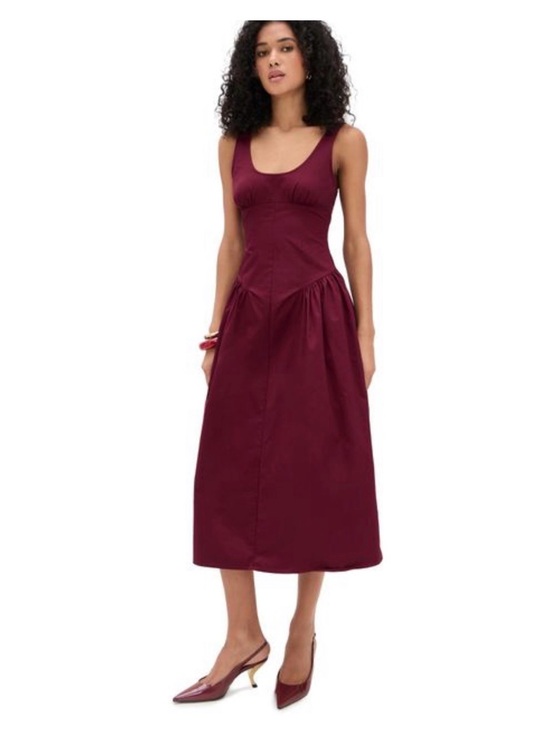 Lioness Dresses & Skirts - Lioness Burgundy Scoop-Neck Midi Dress NWT